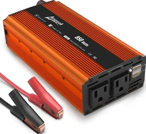 850watts Inverter 12v To 110v Etl Certified Power Inverter 2 Usb Charging Ports  - Picture 1 of 11