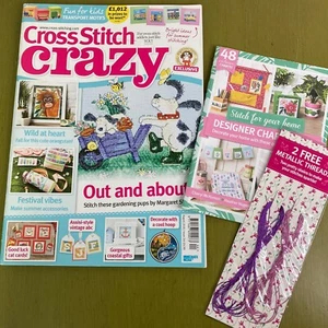 Cross Stitch Crazy Magazine UK August 2018 mit Kartenbuch & Metallic Zahnseide - Bild 1 von 5