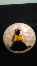 Antique Reverse Hand-painted Lady Silhouette by Peter Watson's Studio