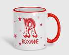 Circus Initial Red Personalised Mug Gift Family Any Name and Message