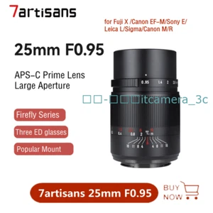 7 artisans 25mm F0.95 APS-C Camera Lens MF Prime for Fuji X Sony E Nikon Leica - Bild 1 von 12