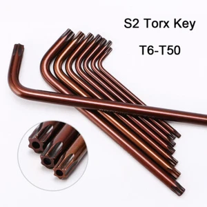 S2 Torx Key T6-T50 Solid Wrench Star Key LONG Double Ended L-Shaped Allen Key - Picture 1 of 18