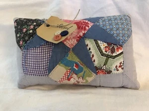 Pillow, Vintage Quilt, Handmade Farmhouse Patchwork star,6.5x10.5”,cottage Chic - Picture 1 of 6