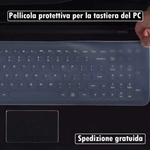 Copritastiera Pellicola Tastiera per Laptop PC in silicone impermeabile - Foto 1 di 11