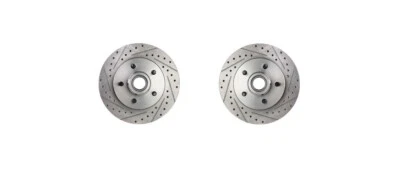 C10 1973-87 5 Lug Front Disc Brake Drilled & Slotted Rotors 12" x 1 1/4" Wide   - Image 1 of 2
