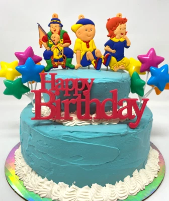 Juego de adorno de pastel de cumpleaños Caillou ~ TOTALMENTE NUEVO ~ Abuelo y Caillou Foto 1 de 4
