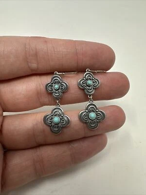 James Avery Retirado Plata San Miguel Oreja Poste Con Turquesa  Foto 1 de 4