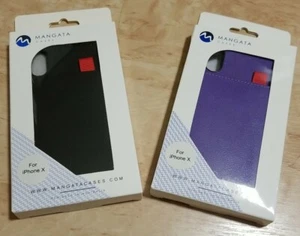 iPhone X-2 Mangata Triton versteckte Brieftasche Hülle lila & schwarz + Displayschutz - Bild 1 von 9