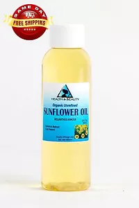 SUNFLOWER OIL UNREFINED ORGANIC CARRIER COLD PRESSED VIRGIN RAW PURE 2 OZ - Picture 1 of 12