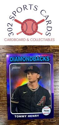 2024 Topps Heritage #90 Tommy Henry Chrome Purple Refractor - Image 1 of 2