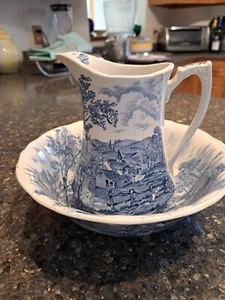 Vintage Cottage Core Alfred Meakin  Staffordshire Reverie Bowl Pitcher Farmhouse - Picture 1 of 6