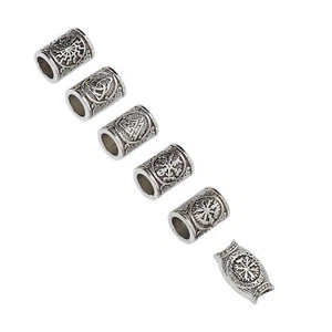 6 piezas cuentas vikingas barba en plata antigua dije rasta anillo LJ4 - Imagen 1 de 22