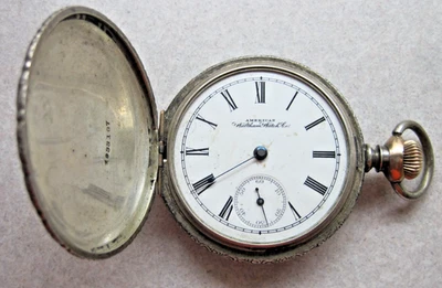 RELOJ BOLSILLO WALTHAM Modelo 1888 Grado 20 7J 16s 1896; Estuche Moneda Plata Foto 1 de 4