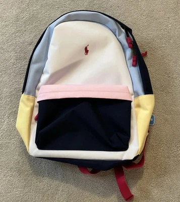 Bolso Mochila Polo Ralph Lauren Colorblock Multicolor Cremallera 9AR151-W4H Nuevas Etiquetas Foto 1 de 4