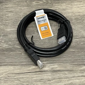 Premium High Speed HDMI Cable with Ethernet 6ft – 4K Ultra HD HDR Certified NEW - Picture 1 of 3