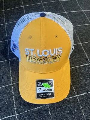 Fanatics NHL St Louis Blues Hockey Authentic Pro Adjustable Yellow Hat Brand New - Image 1 of 3