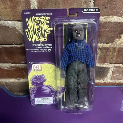 Mego Werewolf 动作人偶全身蜂拥 8 英寸全新 MOC 玩具恐怖 — 第 1/2 张图片