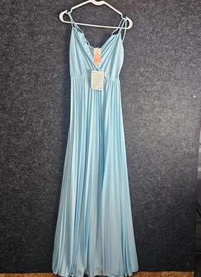 De colección Nuevo con Etiquetas Vestido de Baile Allure Azul Claro Hecho en Unión Vestido de Fiesta Baile de graduación Talla 8 Foto 1 de 4