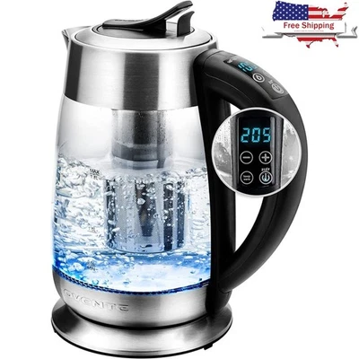 Electric Glass Kettle 1.8L Smart Temperature Control Auto Shut-Off Keep Warm New - Image 1 of 4
