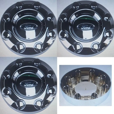 2005-2018 FORD F-350 F350 DUALLY FRONT 2WD CHROME WHEEL CENTER HUB CAP NEW 4PCS - Image 1 of 4