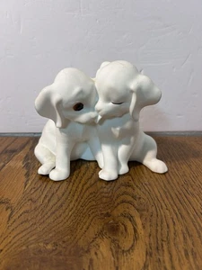 Vintage White Fine Bone China Puppies By Freeman For G G George Good Read Desc - Picture 1 of 16