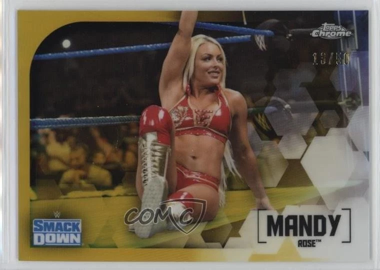 2020 Topps Chrome WWE Gold Refractor /50 Mandy Rose #42 - Image 1 of 2