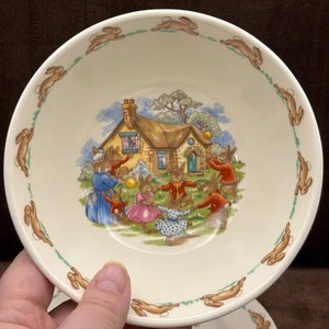 Royal Doulton England BUNNYKINS Cereal Bowl RING A RING OF ROSES Retired EUC - Picture 1 of 7