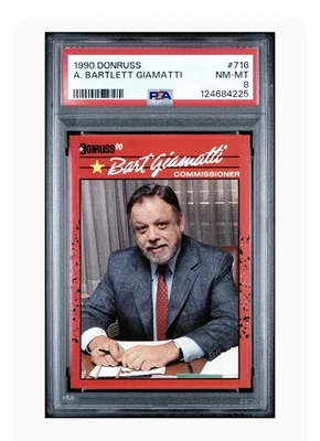 1990 Donruss - A. Bartlett Giamatti #716 (RC) PSA 8 Commissioner Fresh Grade - Image 1 of 2