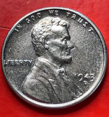 1943-D STEEL Lincoln Wheat Cent Penny GEM BU From an Original Bank Roll - Image 1 of 4