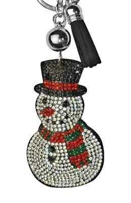 Llavero/dije Kirks Folly cristal hinchado escarchado el muñeco de nieve y borla Foto 1 de 3