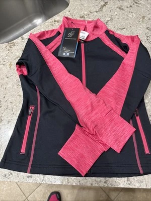 Girls ES Performance Figure Skating Jacket, Size Kids Medium , Black/Pink New B2 - Image 1 of 4