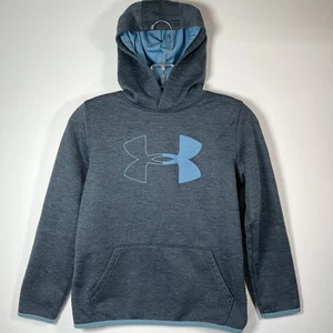 UA Under Armour ColdGear Pullover Hoodie Sweatshirt Boys YM Youth Medium Blue T - Picture 1 of 8