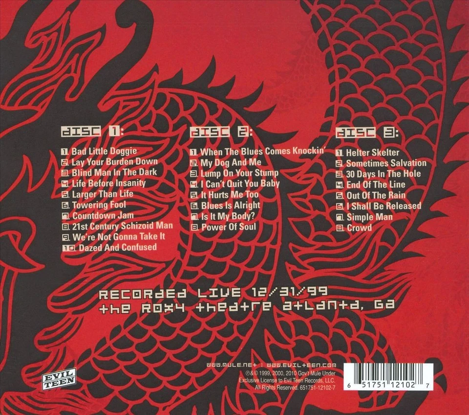 GOV'T MULE - MULENNIUM (LIVE AT THE ROXY, ATLANTA GA 31 DEC 1999) [DIGIPAK] NEW - Image 1 of 1