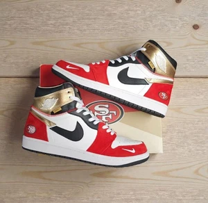 Jordan 1 San Francisco 49ers SoleSavy SS1 a medida Niners Nation 13 para hombre 45/49🏈 - Imagen 1 de 12