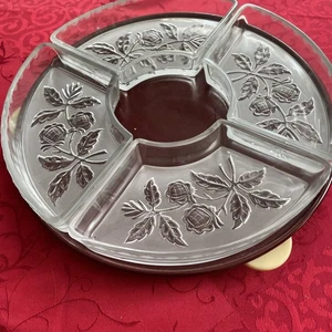 Servierplatte Drehteller Schälchen Glas Bakelit DDR 50er 60er - Bild 1 von 5