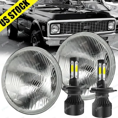 Par de faros LED redondos aprobados por el DOT para Chevy C10 1967-1972 lámpara alta/baja Foto 1 de 4