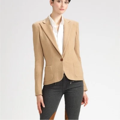 Ralph Lauren Black Label Cashmere Blazer Camel Beige Tan Cream Jacket - Image 1 of 4