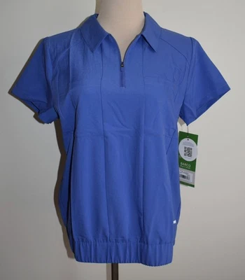 New Womens Barco Greys Anatomy Scrub Top Medium Evolve Stretch Collar Zip Shirt - Image 1 of 3