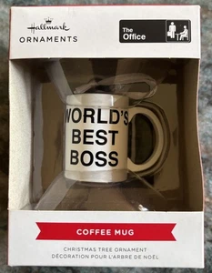 Hallmark Christmas Ornament - The Office World's Best Boss Coffee Mug Cup - Picture 1 of 2