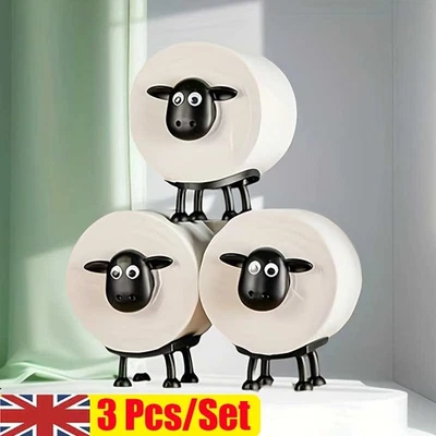 3Pcs Funny Sheep Toilet Paper Holder Quirky Bathroom Decor Loo Roll Storage New