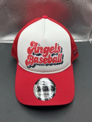 New-Women’s Los Angeles Angels New Era SnapBack Vintage Logo Red Trucker 9Forty - Image 1 of 4