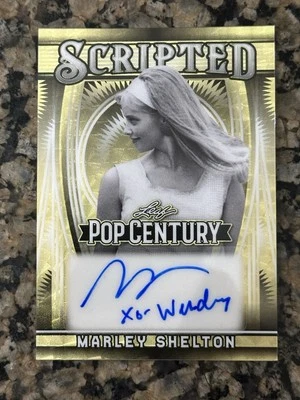 2025 Leaf Pop Century Scripted Marley Shelton Gold Vinyl Superfractor 1/1 Auto - Image 1 of 2