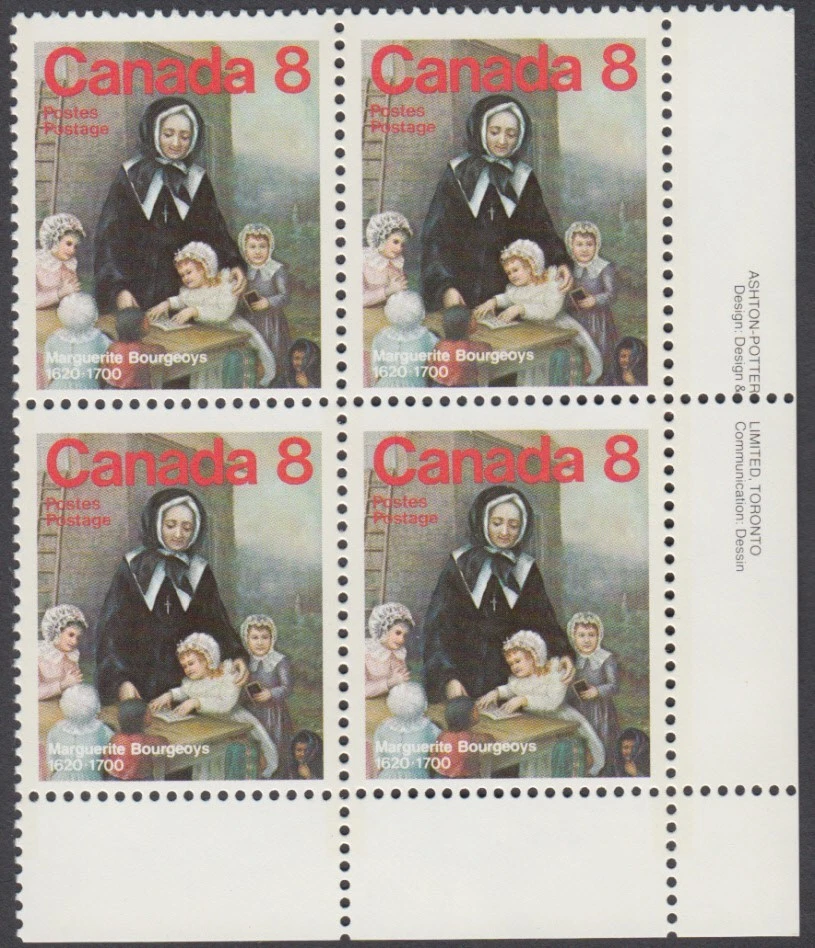 Canada - #660 Marguerite Bourgeoys Plate Block - MNH - Image 1 of 1