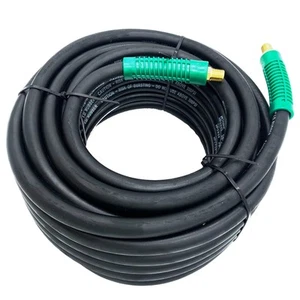 Premium Black Rubber Air Hose 3/8" x 50 ft 300 PSI Assembly with 1/4" Male Pi... - Picture 1 of 8