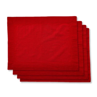 TAG Threads Slub Placemats, Red - Set of 4 (G15881) - Image 1 of 2