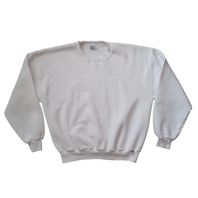 Sudadera Atlética Russell De Colección Para Hombres Extra Grande Blanca Pullover En Blanco Y2K Foto 1 de 4