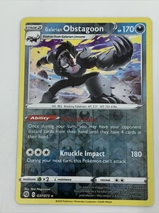 Pokemon Champions Path Galarian Obstagoon Reverse Holo Rare 037/073 - Picture 1 of 2