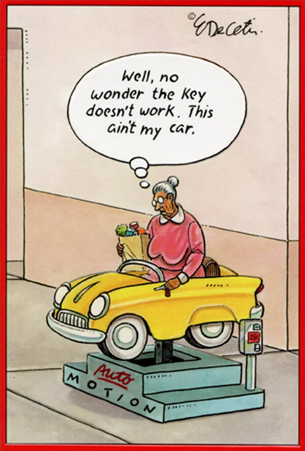 PICTURA Aint My Car Eric Decetis Funny / Humorous Feminine Birthday Card for Her