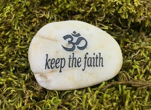 Mini FAIRY GARDEN Engraved ZEN Meditation Stone KEEP the FAITH ~ Buy 3 Save $6 - Picture 1 of 9