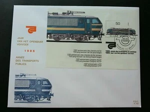 [SJ] Belgium 100th Ann Of Public Transport 1985 Train Locomotive Railway (FDC) - Picture 1 of 5